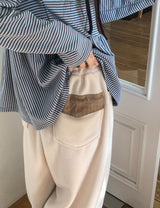 [unisex] ヒロチェックフリースバルーンワイド起毛パンツ