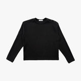 Shoulder button henley neck crop tee