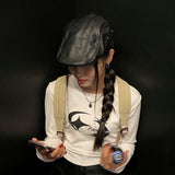 Tete leather beret cap