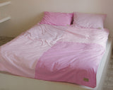 patchwork cotton duvet cover (pink)