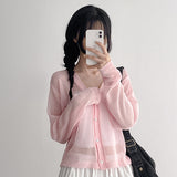 [Linen Cardigan☀️] シースルー カーディガン、キューブ サマー カーディガン(12 colors)