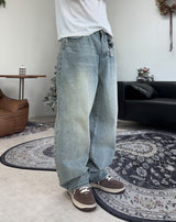 Cain Wide Washed Denim Pants