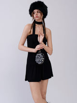 Fluffy Tambourine Chain Bag - Grey Leopard