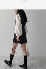 Tony See-through Wrap Balloon Fit Blouse