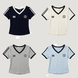 95 V-neck Uniform St Cropped Short-Sleeved (4 colors) 