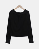 Kure Off-Shoulder Lace Long Sleeve T-Shirt