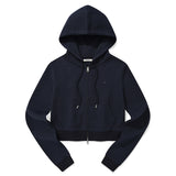 KIRSH プレーンスリムフィットクロップパーカージップアップ [DARK NAVY]