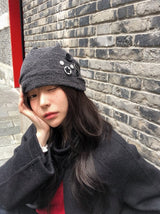 Unique Button Point Beanie (2color)