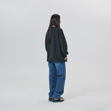 V NECK PIPING PULLOVER WARM UP
 - BLACK