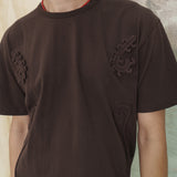 Weaving stem T-shirts / Brown