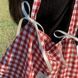 hacey checked ribbon shoulder bag [red]