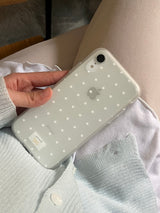 dot phonecase 半透明ドット柄ケース ホワイト