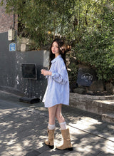 #Daily Overfit Stripe Shirt + Tie Set (2color)