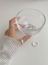 [3 set] vintage wave layered ring