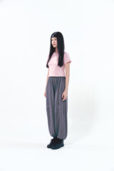 Heart Logo Shirring Detail Top Pink