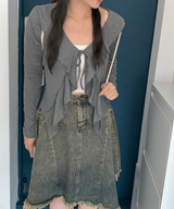 Cocoa frill cardigan