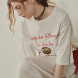 オリーブグラフィックオーバーサイズTシャツ