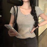 [BELLIDE MADE] ribbon frill short-sleeved T-shirt