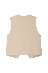 Navajo Embroidered Vest (cream)