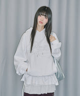 Angel Layered Skirt Hood T-shirt - OFF WHITE