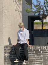 Silver String Nylon Balloon Pants 2C
