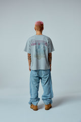ストリートリーグ グラデーションアートワーク ロゴ オーバークロップフィット Tシャツ (メランジ)