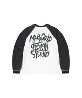 SLASH LOGO WAFFLE RAGLAN LONG SLEEVE_BLACK