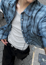 Thin Check Dark & Light Short-Sleeve Shirt