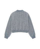Women’s Cable Knit Zip-Up Jacket Ash Blue