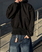 Urban crop high-neck fleece hoodie