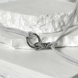 Suede string lettering necklace_grey