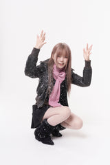 Mini ribbon muffler_pink