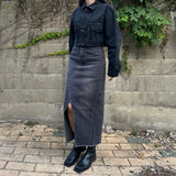 ブラックルーズフィットクロップドデニムジャケット code 20003