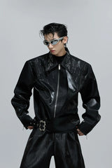 Glossy Layered Rhinestone Jacket