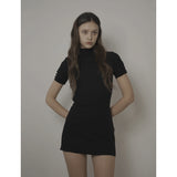 EVE HALF NECK DRESS-BLACK