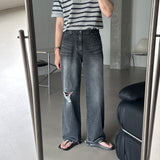 LMN ダメージセミワイドデニムパンツ (3 colors)