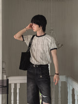 G-Bee pattern リンガー半袖Tシャツ