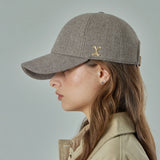 VA Curved Stud Link Wool-Blend Ball Cap  / Brown
