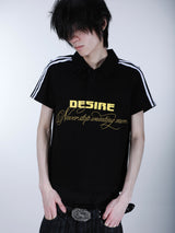 SEXXDEVIL“DESIRE”ブラック＆ゴールド ポロシャツ