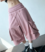 Pla West Fold Cargo Terry Bermuda Shorts 3color
