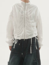 Crinkle shirring ribbon windbreaker -2C
