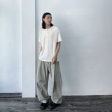 Structured Shoulder-Button Textured T-Shirt