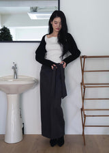 [Made] Tilda Pinuck Slit Long Skirt (charcoal)