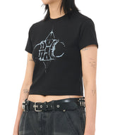 ROCK LOGO CROP TEE - BLACK