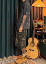 One-Tuck Camo Shorts 