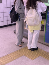 ポエティックツーウェイスウェットパンツ、メランジグレー