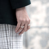 SVR-610 2PM Junho Worn Silver 925 Simple Daily Friendship Couple Loop Silver Ring