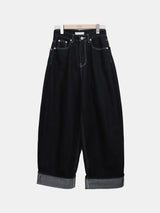 Teron Roll-Up Raw Denim Wide Pants