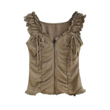 Riel Shirring Zip Top