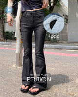 [MADE] Rat hip‑pad bootcut denim pants 